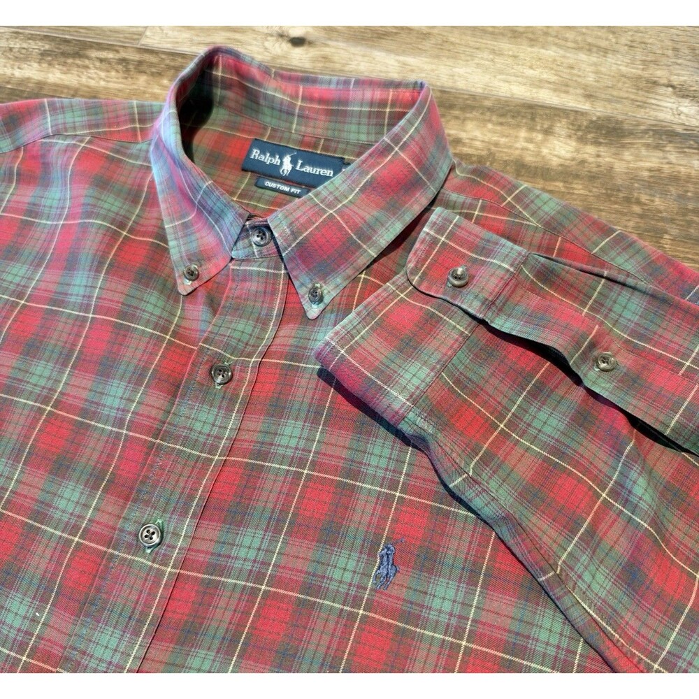 Vintage Ralph Lauren Shirt Mens 2XL Tartan Plaid Custom Fit Long Sleeve XXL Pony